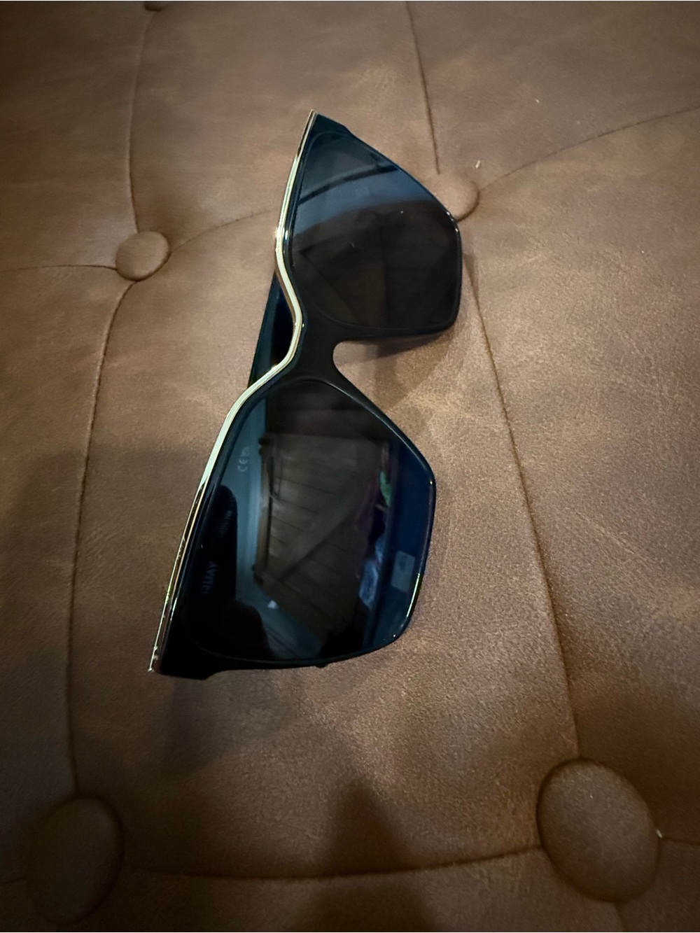 Quay Australia Oversized Black Sunglasses with Gold Accent